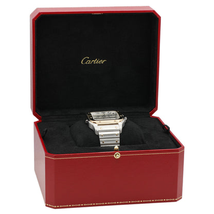 Exclusive Cartier Stainless Steel 18K Yellow Gold Santos Chronograph W2SA0008 — Lifestyle View