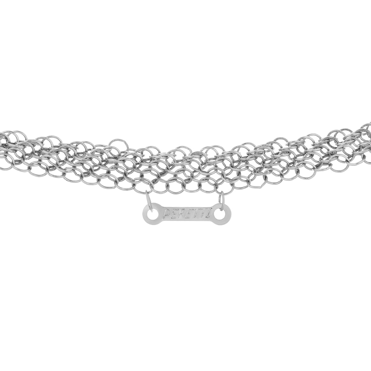 Exclusive Tiffany & Co. Sterling Silver Open Heart Pendant w/ Mesh Necklace — Top View
