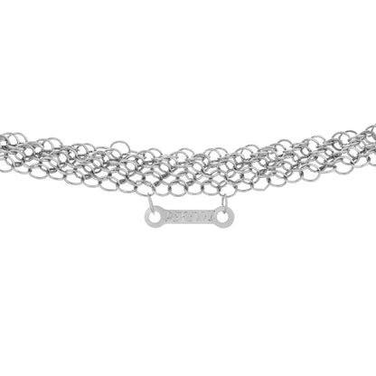 Exclusive Tiffany & Co. Sterling Silver Open Heart Pendant w/ Mesh Necklace — Top View