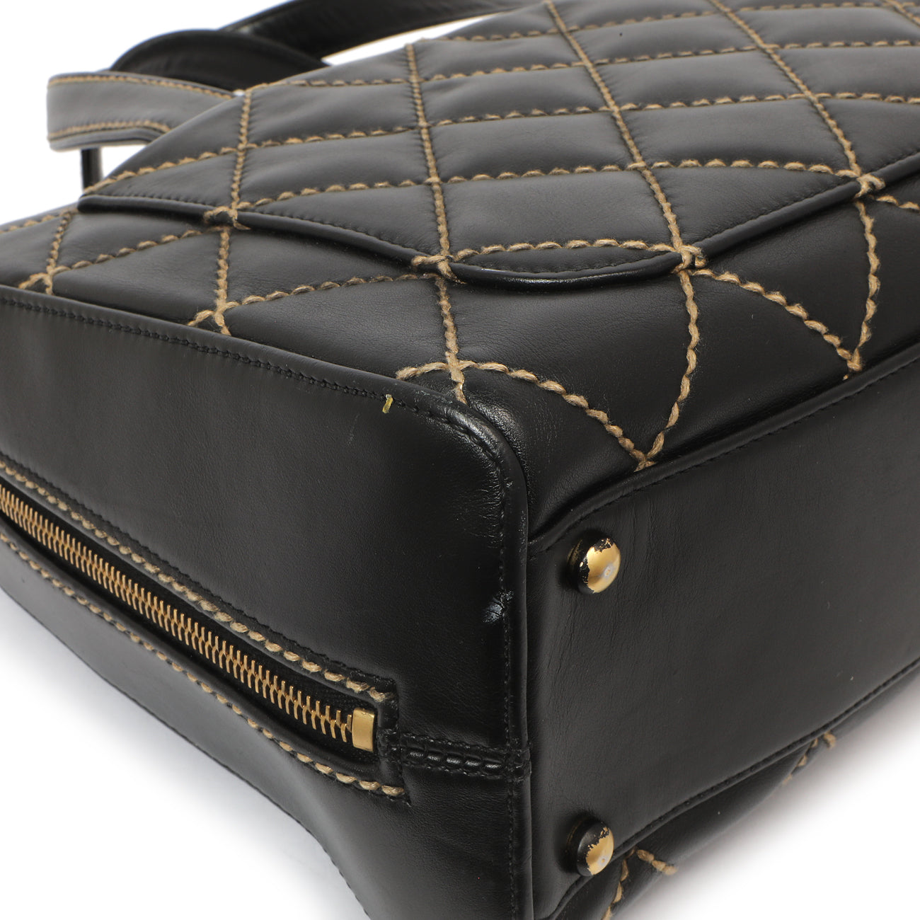 Exclusive Chanel Black Calfskin Wild Stitch Top Handle — Lifestyle View