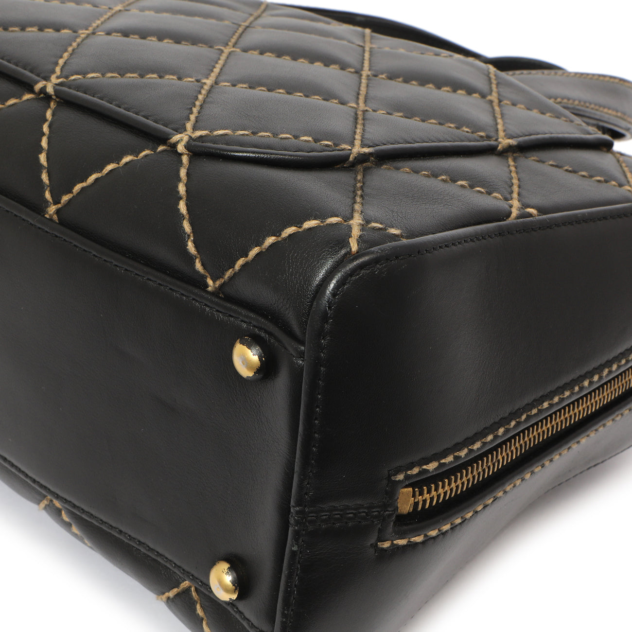 Exclusive Chanel Black Calfskin Wild Stitch Top Handle — Alternate View 7