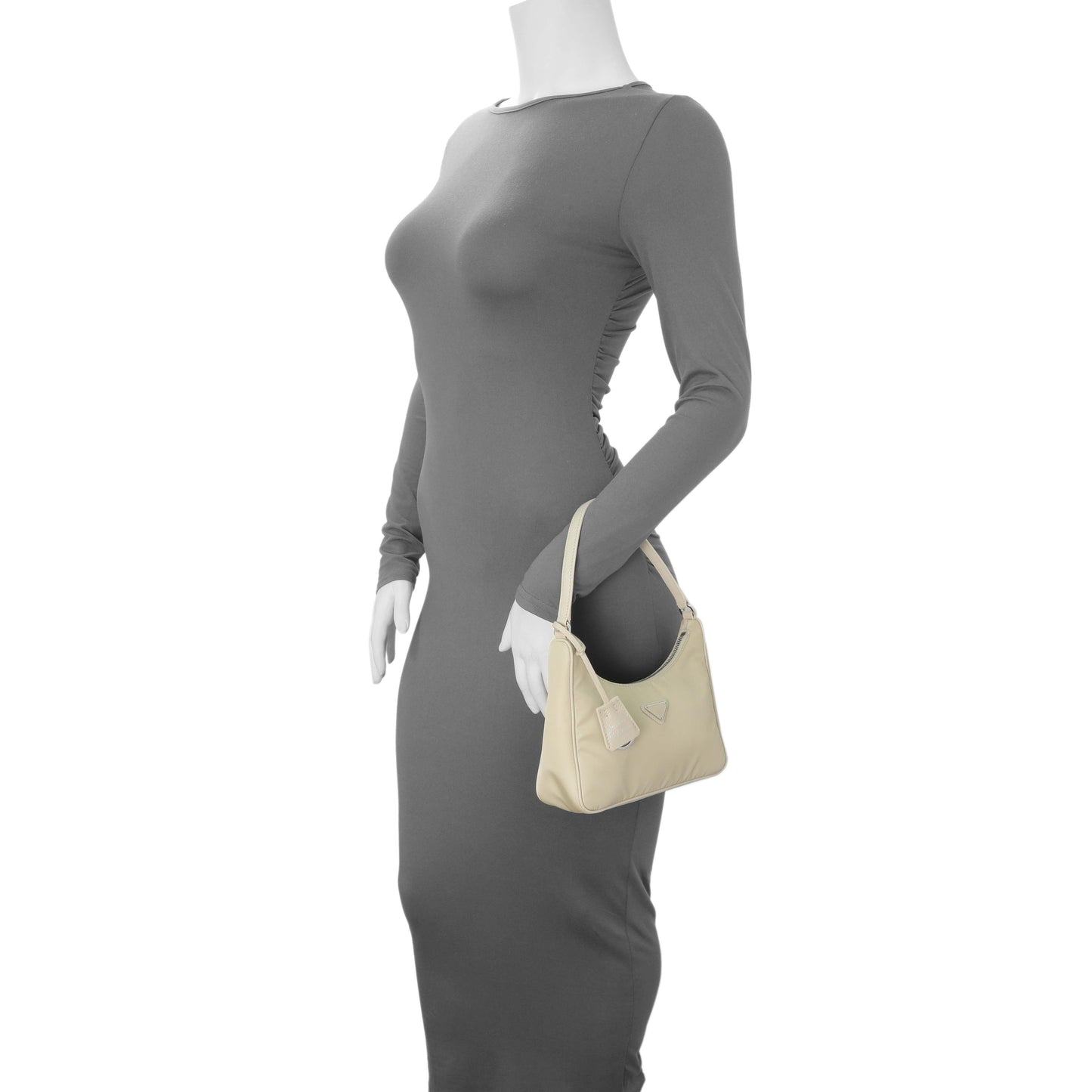 Exclusive Prada Beige Re-Nylon Saffiano Mini Re-Edition 2005 — Alternate View 7