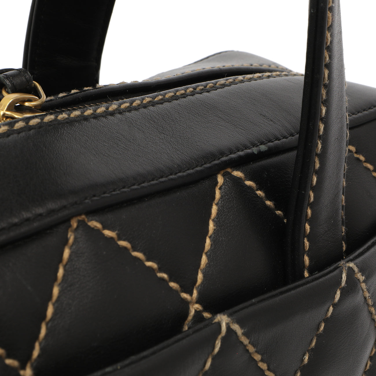 Exclusive Chanel Black Calfskin Wild Stitch Top Handle — Alternate View 13