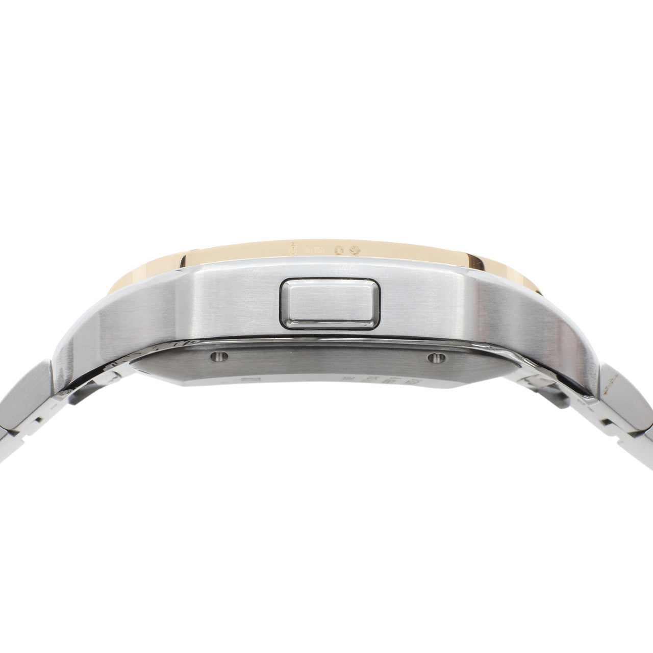 Exclusive Cartier Stainless Steel 18K Yellow Gold Santos Chronograph W2SA0008 — Back View