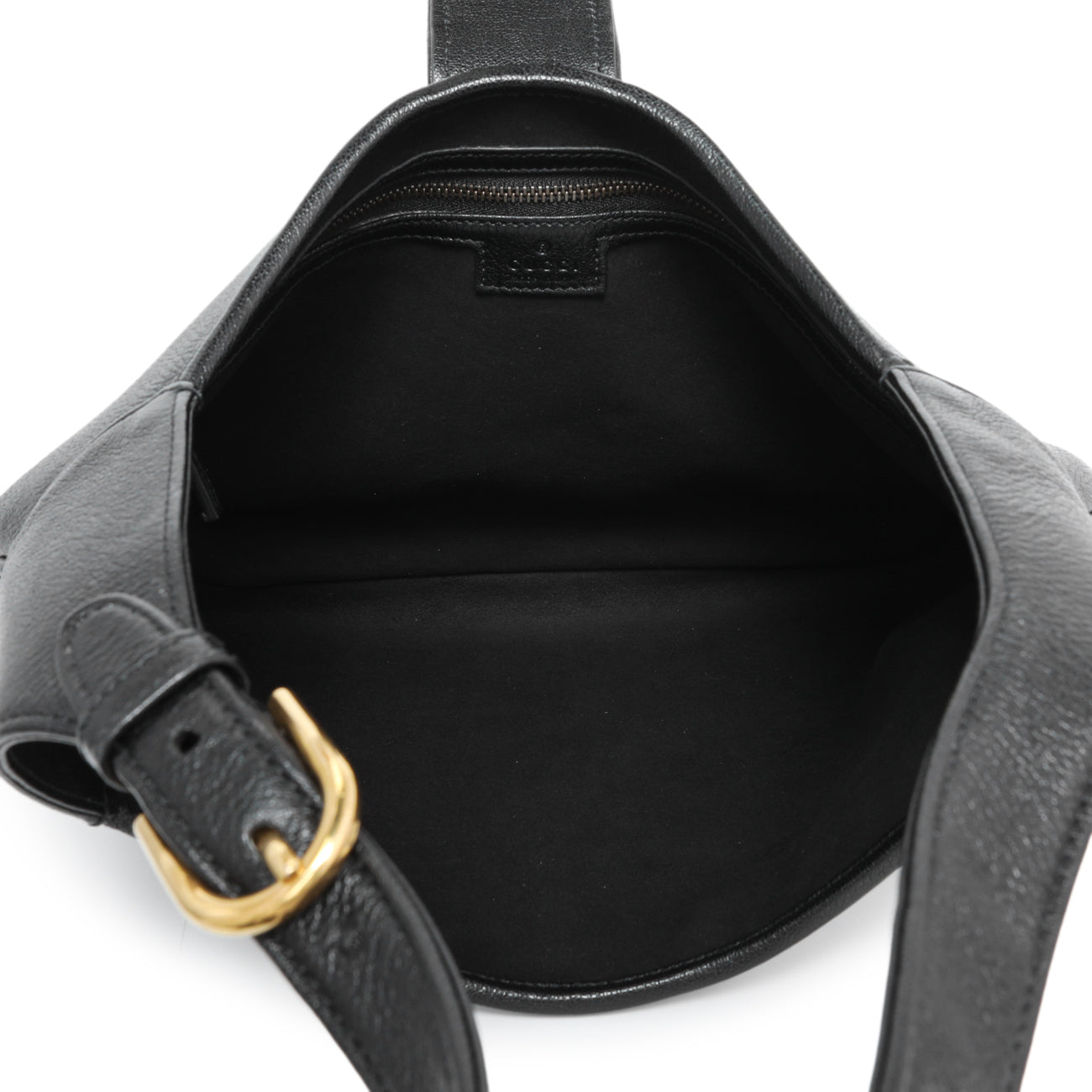 Exclusive Gucci Black Goatskin Medium Aphrodite Shoulder Bag — Top View