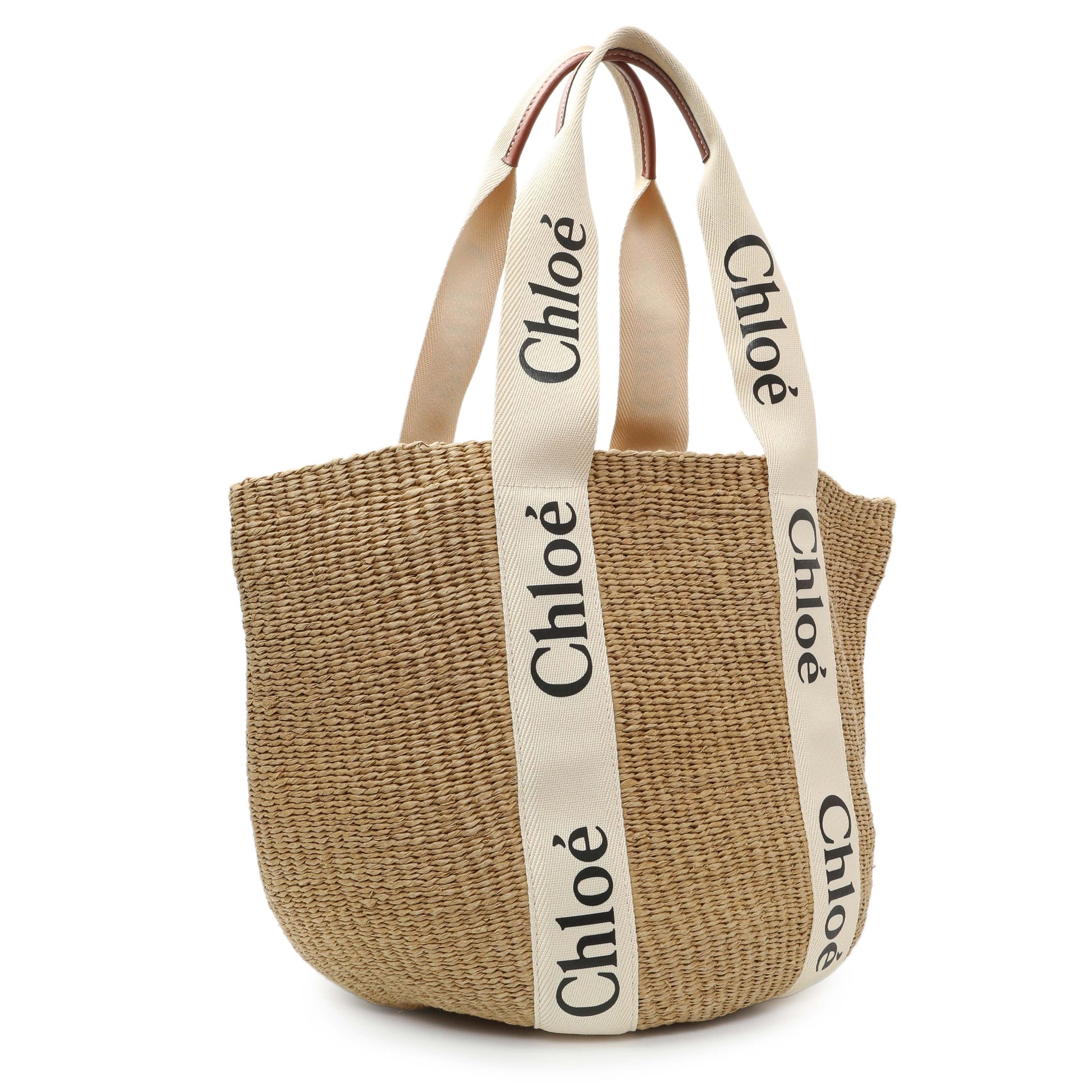 Exclusive Chloe Raffia Large Woody Basket Bag — Side View