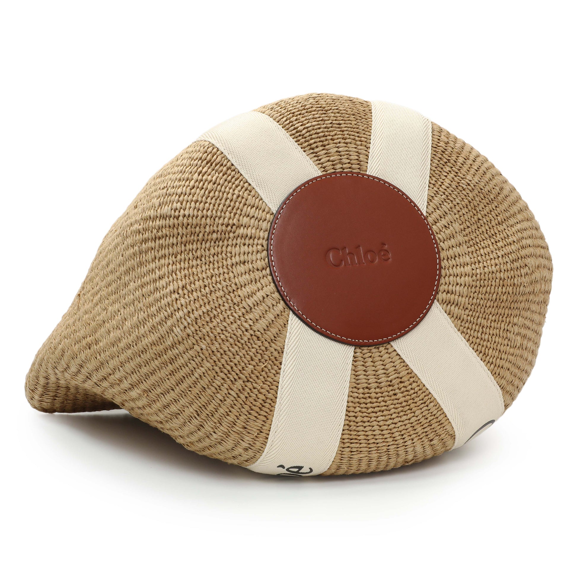 Exclusive Chloe Raffia Large Woody Basket Bag — Back View
