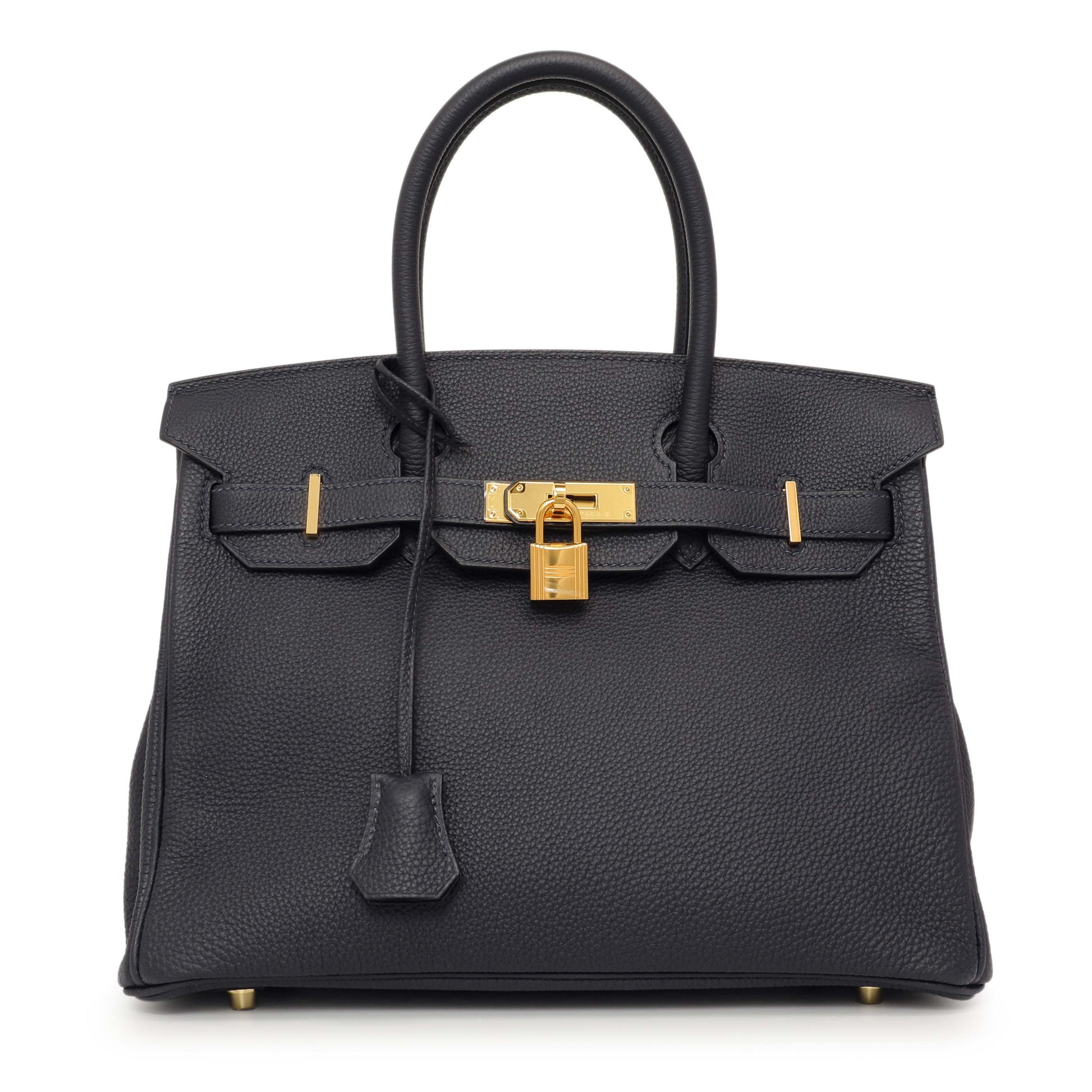 Exclusive Hermes Bleu Nuit Togo Birkin 30 — Front View