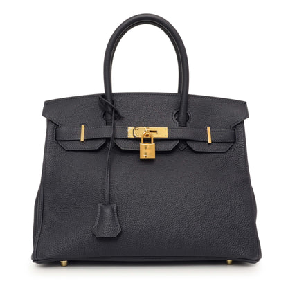 Exclusive Hermes Bleu Nuit Togo Birkin 30 — Front View