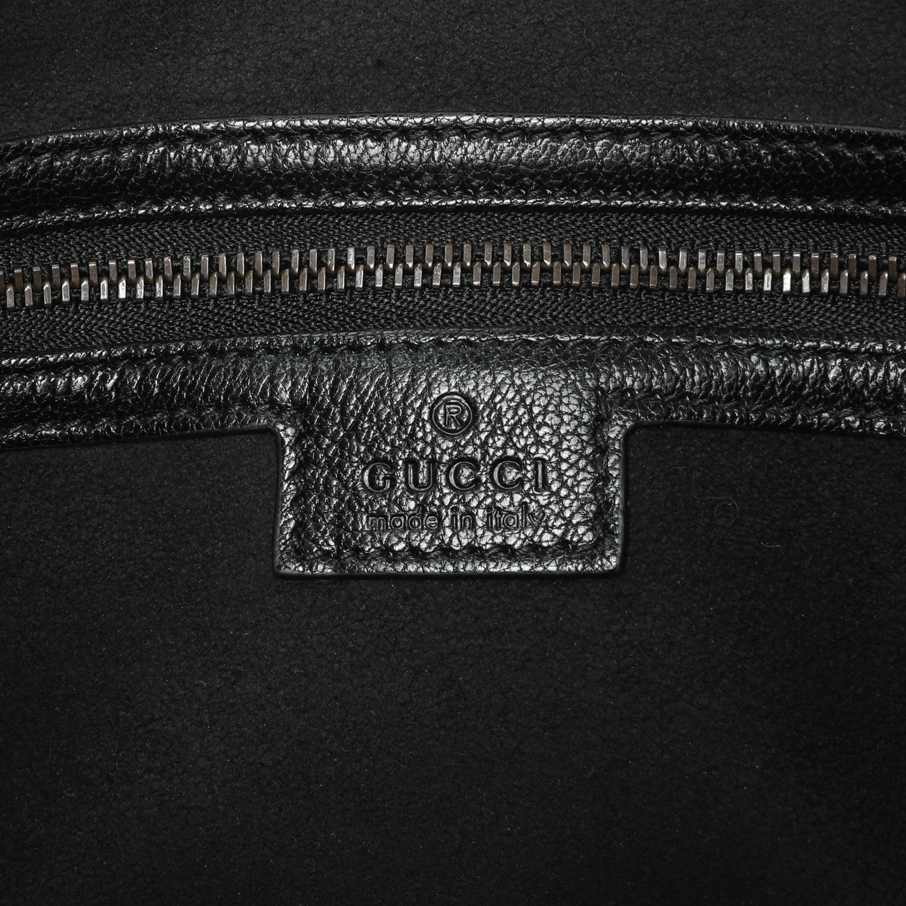Exclusive Gucci Black Goatskin Medium Aphrodite Shoulder Bag — Detail View