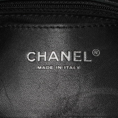 Exclusive Chanel Black Iridescent Calfskin Quilted Large Just Mademoiselle Bowling Bag — Alternate View 9