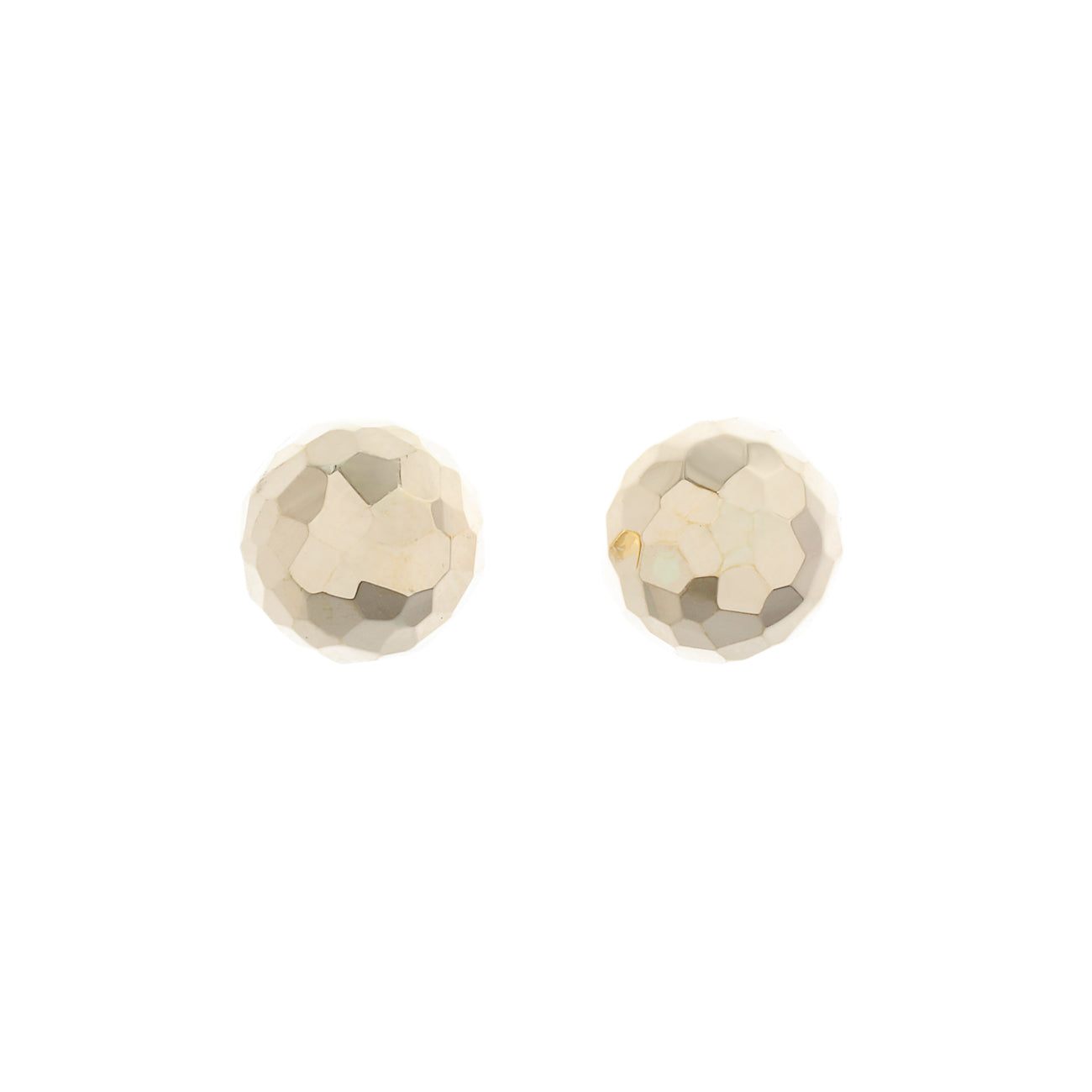 Exclusive 14K Yellow Gold Faceted Disco Ball Earrings — Front View