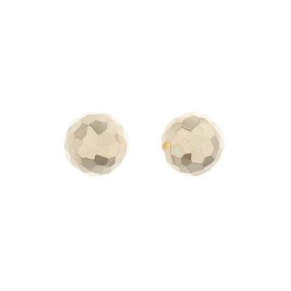 Exclusive 14K Yellow Gold Faceted Disco Ball Earrings — Front View