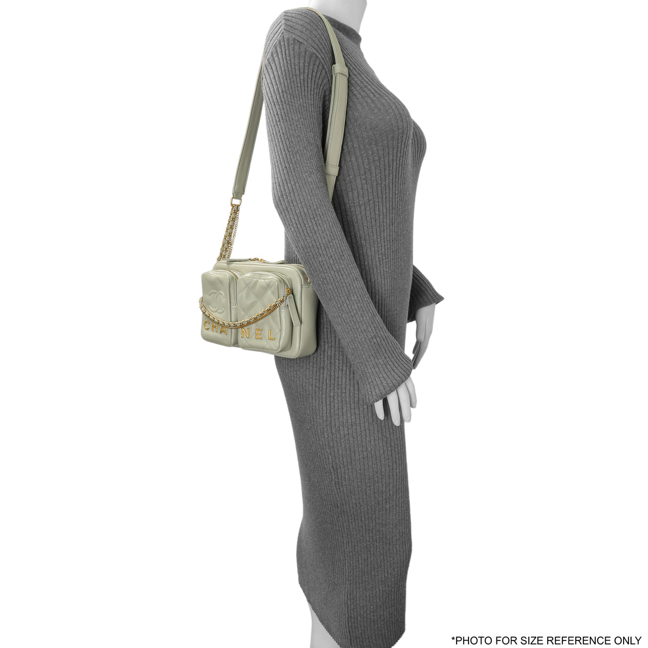 Exclusive Chanel Grey Quilted Calfskin Small Camera Case — Alternate View 8