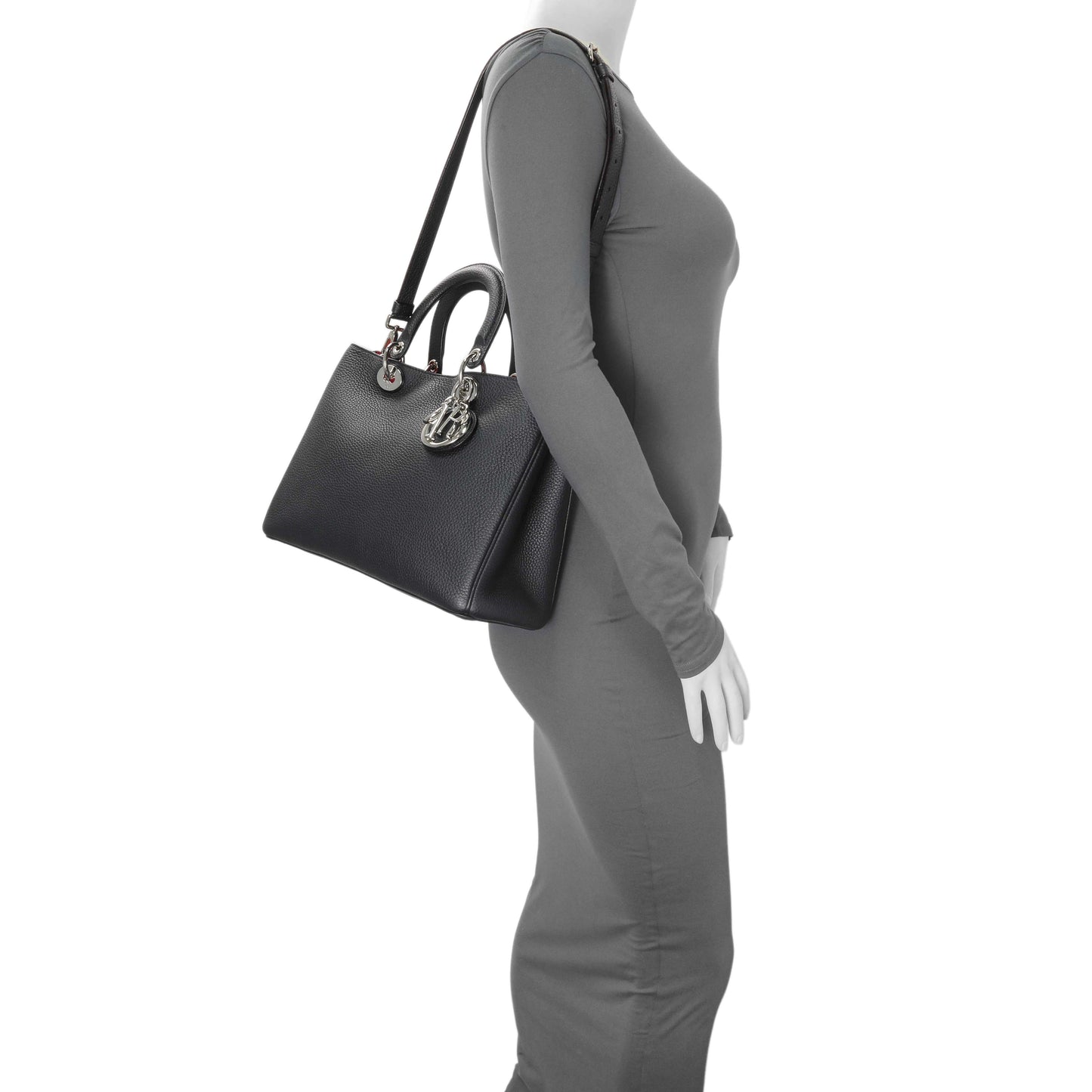 Exclusive Christian Dior Navy Bullcalf Medium Diorissimo Tote — Alternate View 12