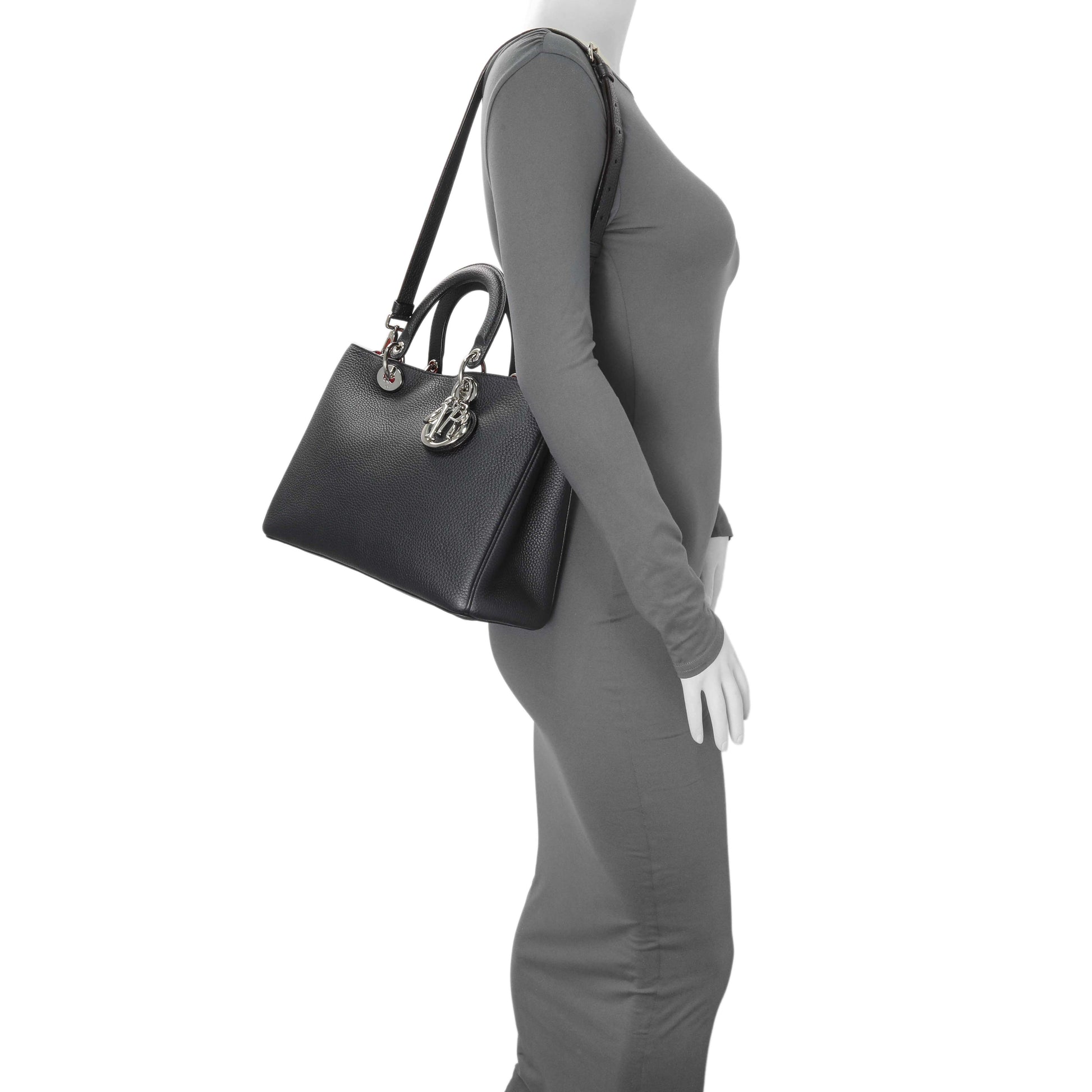 Exclusive Christian Dior Navy Bullcalf Medium Diorissimo Tote — Alternate View 12