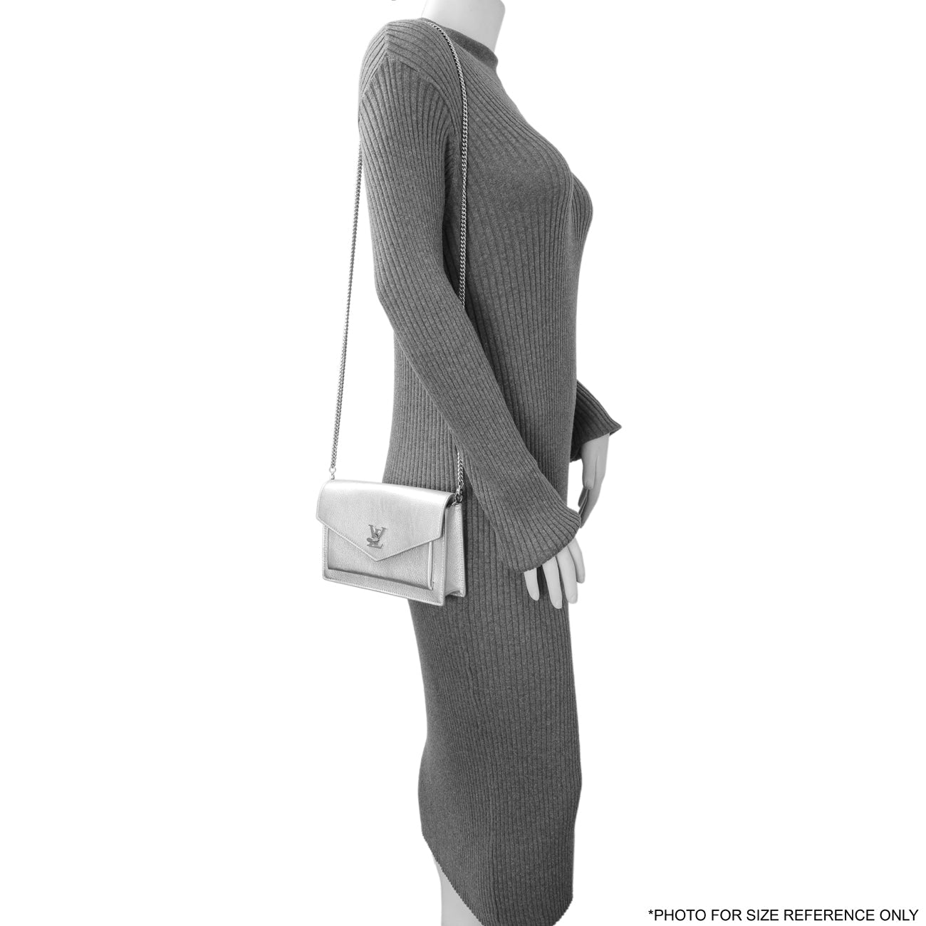 Exclusive Louis Vuitton Silver Soft Calfskin Mylockme Chain Pochette — Alternate View 7