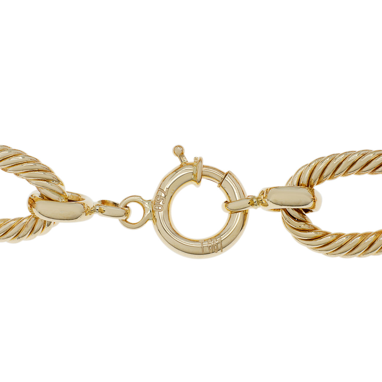 Exclusive 18K Tri-Tone Gold Link Bracelet — Side View