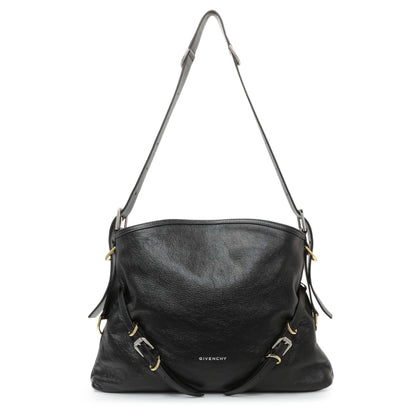Exclusive Givenchy Black Buffalo Medium Voyou Bag — Front View