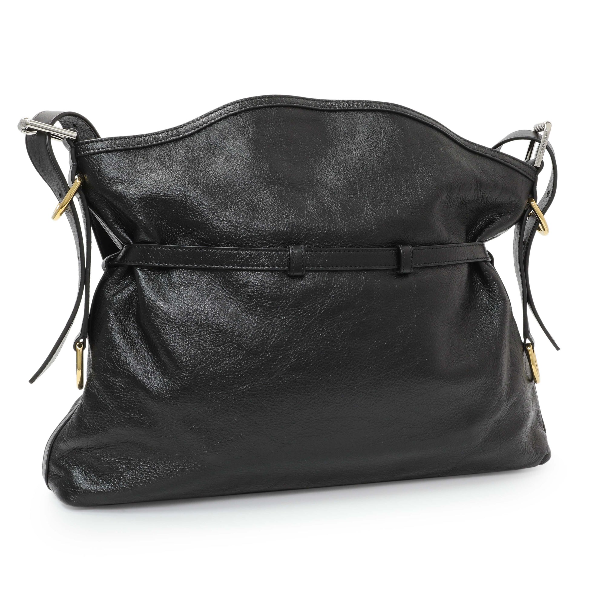 Exclusive Givenchy Black Buffalo Medium Voyou Bag — Side View