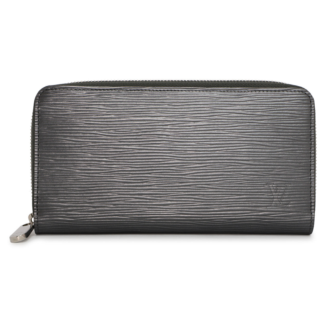 Exclusive Louis Vuitton Anthracite Nacre Epi Zippy Wallet — Front View