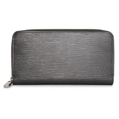 Exclusive Louis Vuitton Anthracite Nacre Epi Zippy Wallet — Front View