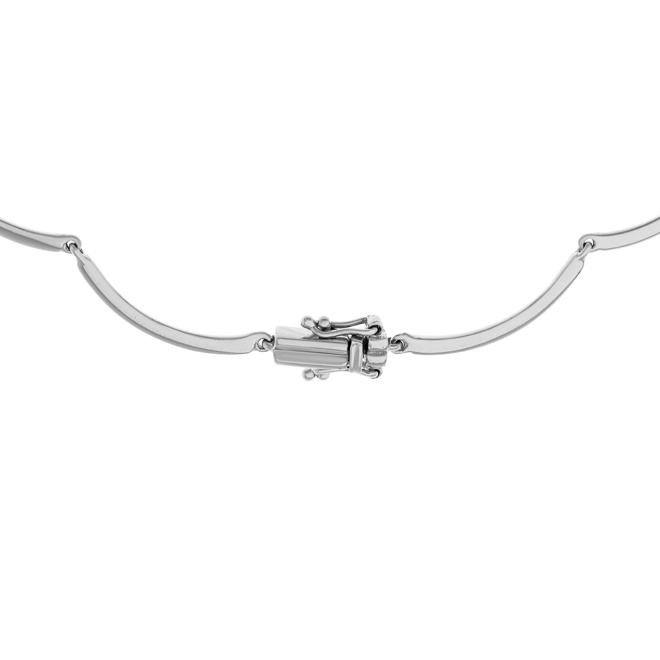 Exclusive 18K White Gold 1.50 Carat Black & White Diamond Necklace — Side View
