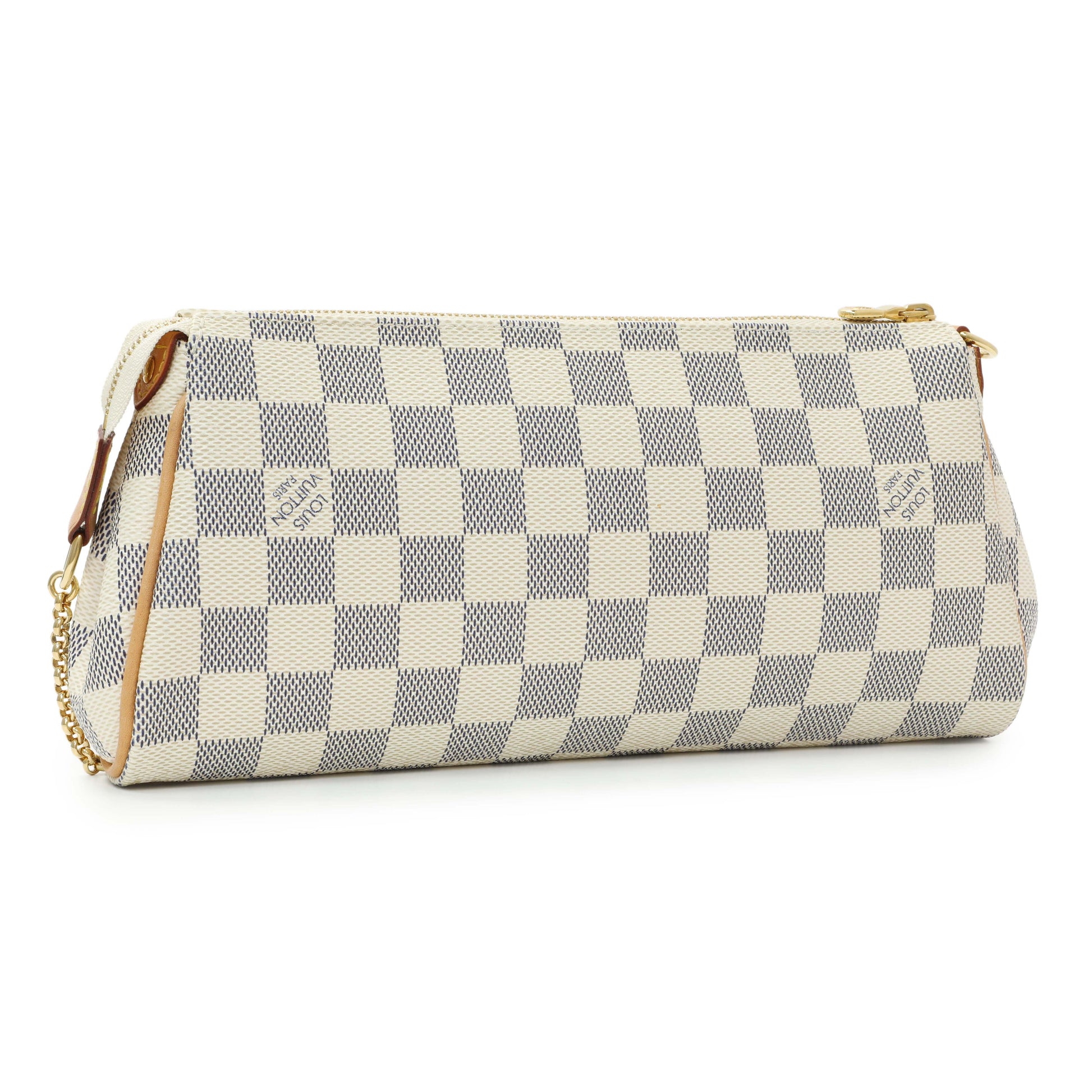 Exclusive Louis Vuitton Damier Azur Eva Clutch — Side View