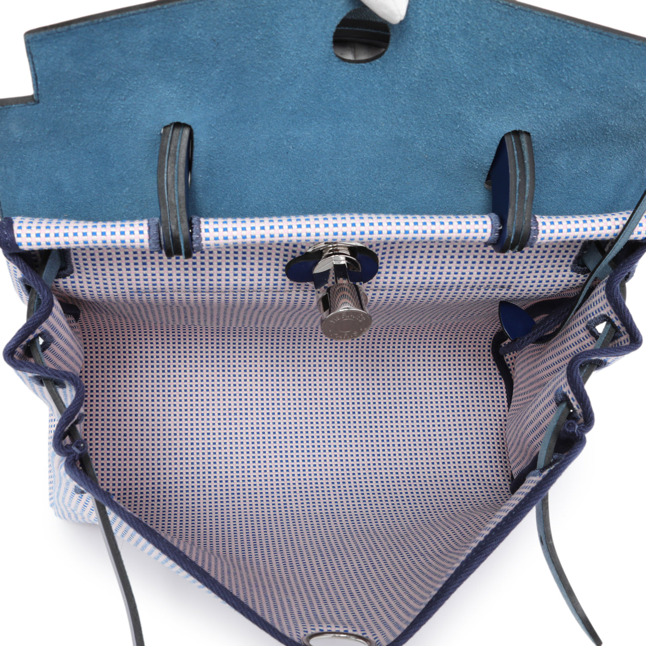 Exclusive Hermes Ecru Mauve Bleu Criss Viking Vache Hunter Herbag Zip Retourne 31 PM — Detail View