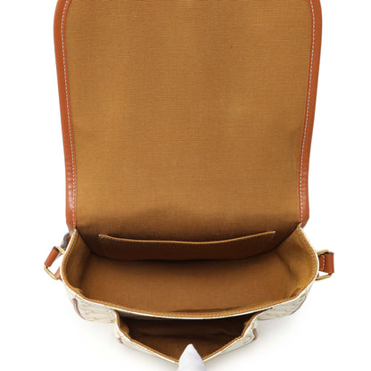 Exclusive Celine White Triomphe Canvas Medium Falco Bag — Top View