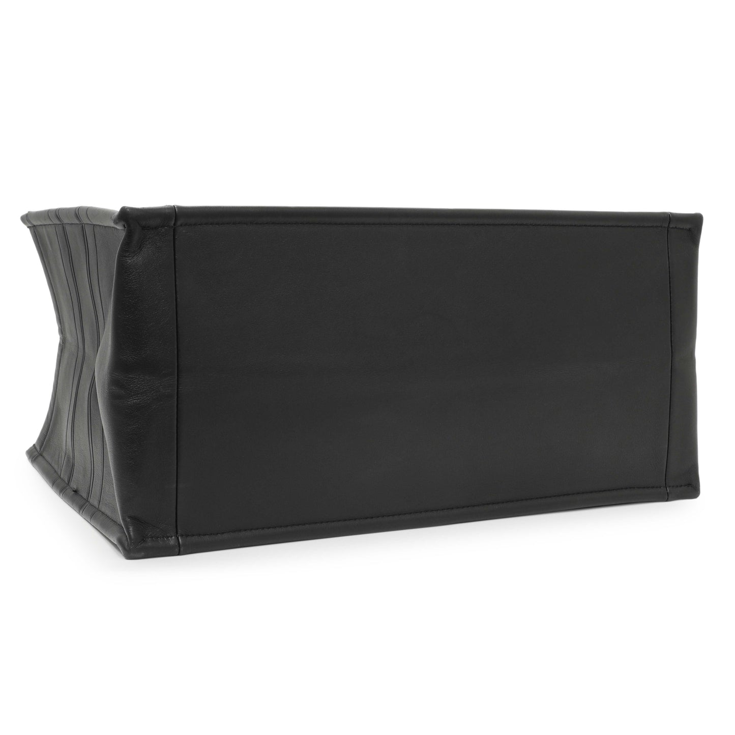 Exclusive Christian Dior Black Calfskin Embossed Medium Book Tote — Back View
