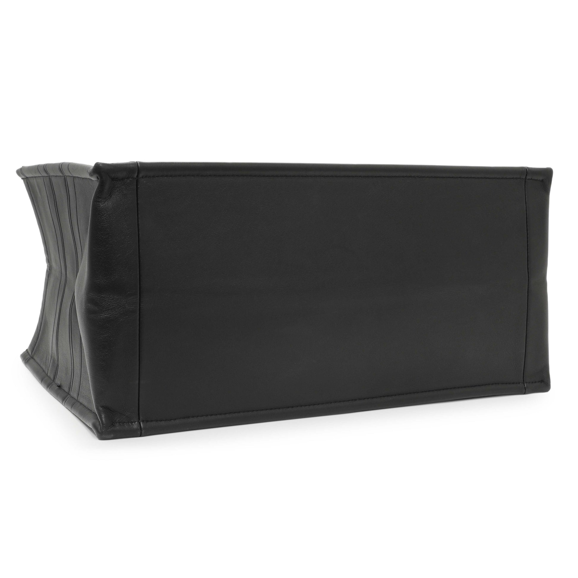 Exclusive Christian Dior Black Calfskin Embossed Medium Book Tote — Back View