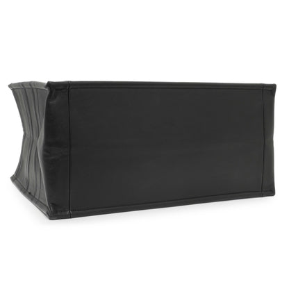 Exclusive Christian Dior Black Calfskin Embossed Medium Book Tote — Back View