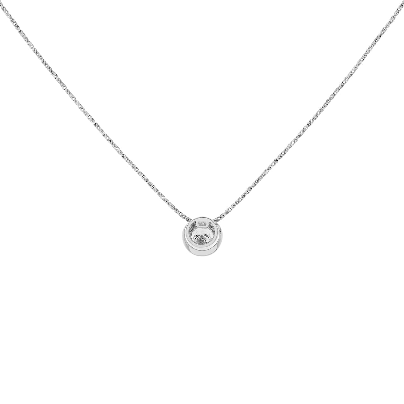 Exclusive 18K White Gold 0.35 Carat Diamond Pendant — Side View