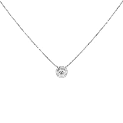 Exclusive 18K White Gold 0.35 Carat Diamond Pendant — Side View