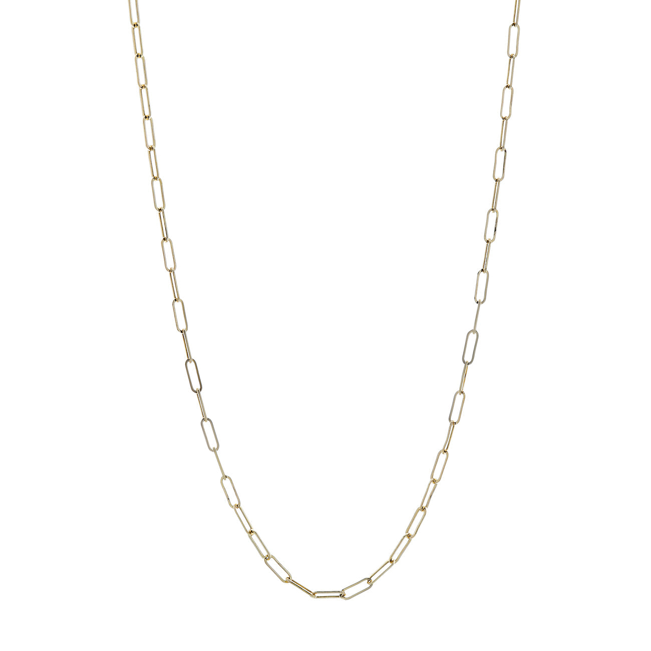 Exclusive 14K Yellow Gold Paperclip Chain — Front View