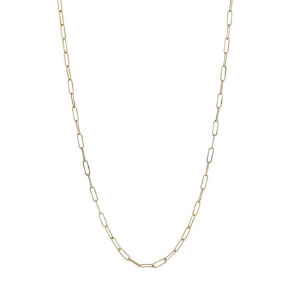 Exclusive 14K Yellow Gold Paperclip Chain — Front View