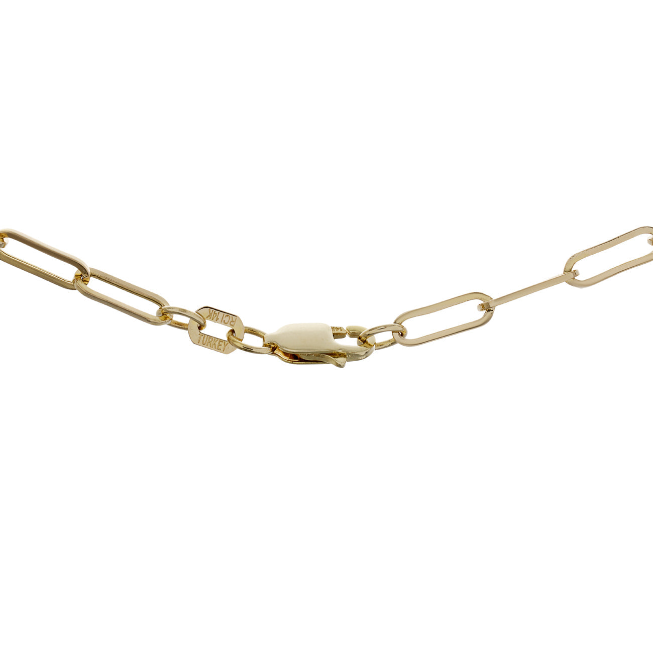 Exclusive 14K Yellow Gold Paperclip Chain — Side View