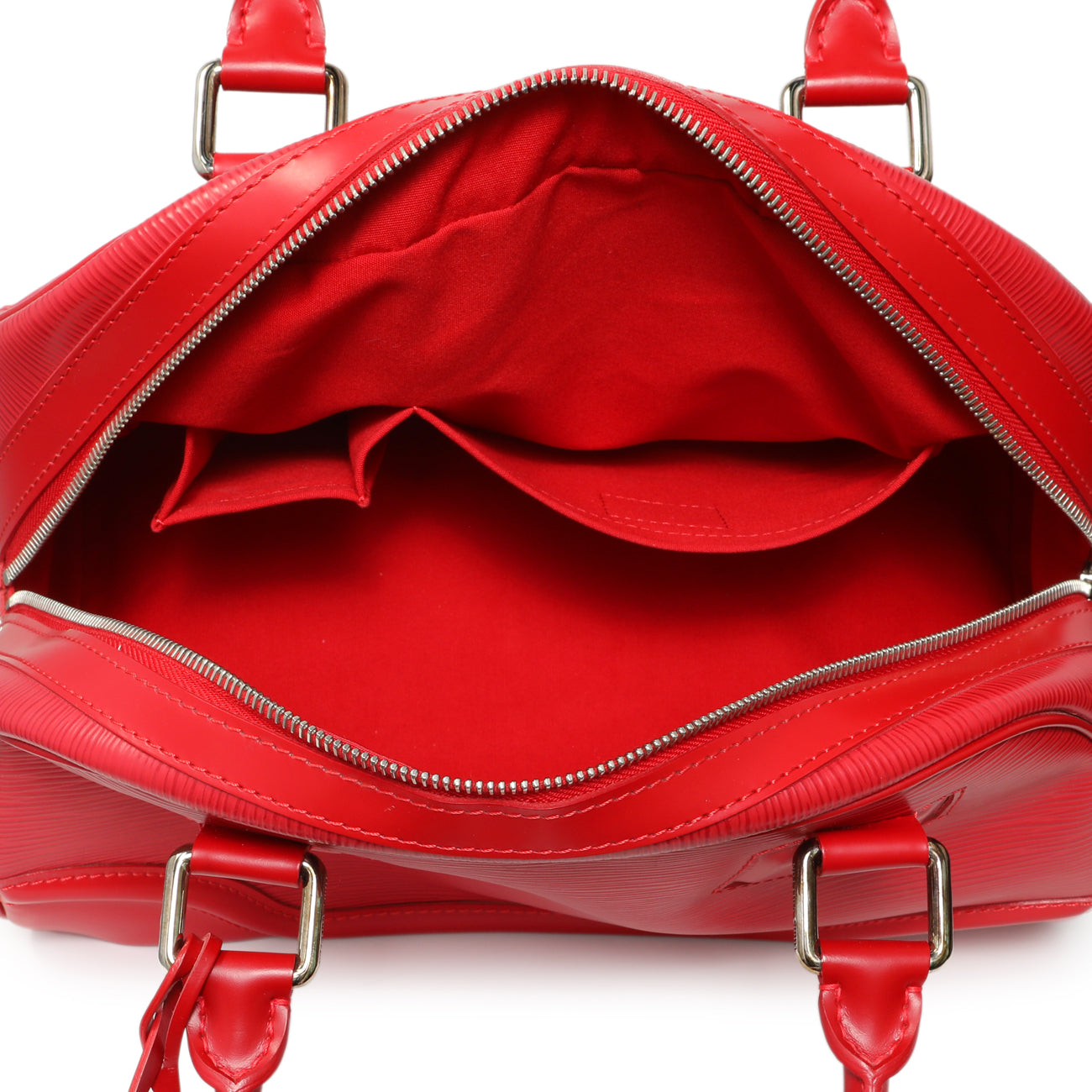 Exclusive Louis Vuitton Rouge Epi Bowling Montaigne PM — Top View