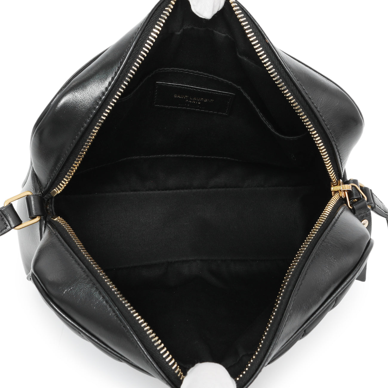 Exclusive Saint Laurent Black Calfskin Matelasse Monogram Lou Camera Bag — Alternate View 8