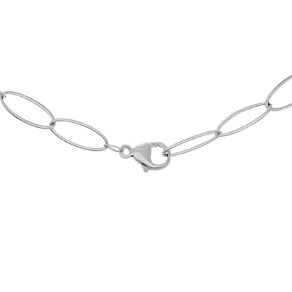 Exclusive 14K White Gold Oval Link Chain — Side View