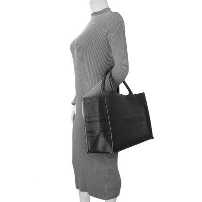 Exclusive Christian Dior Black Calfskin Embossed Medium Book Tote — Alternate View 13
