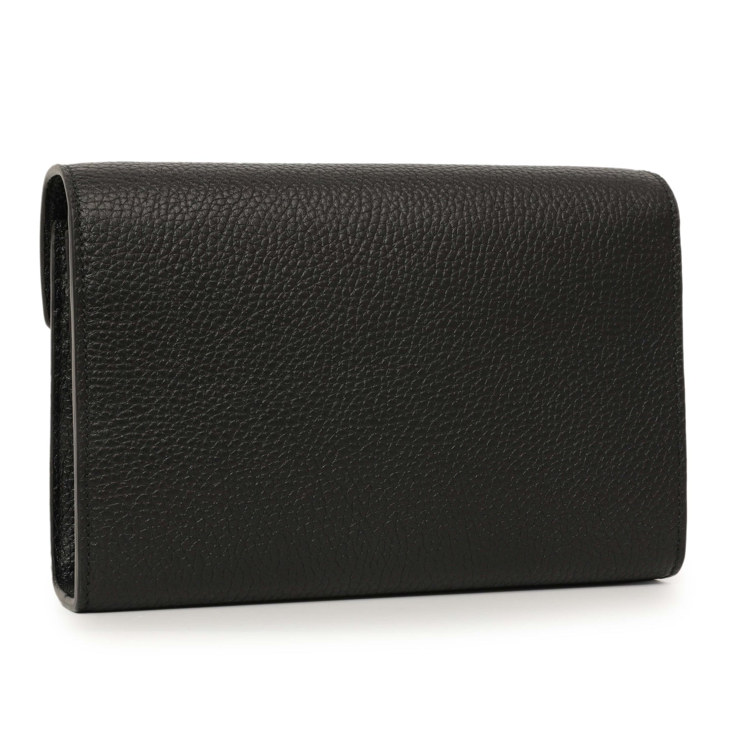 Exclusive Gucci Black Calfskin GG Marmont Chain Wallet — Side View