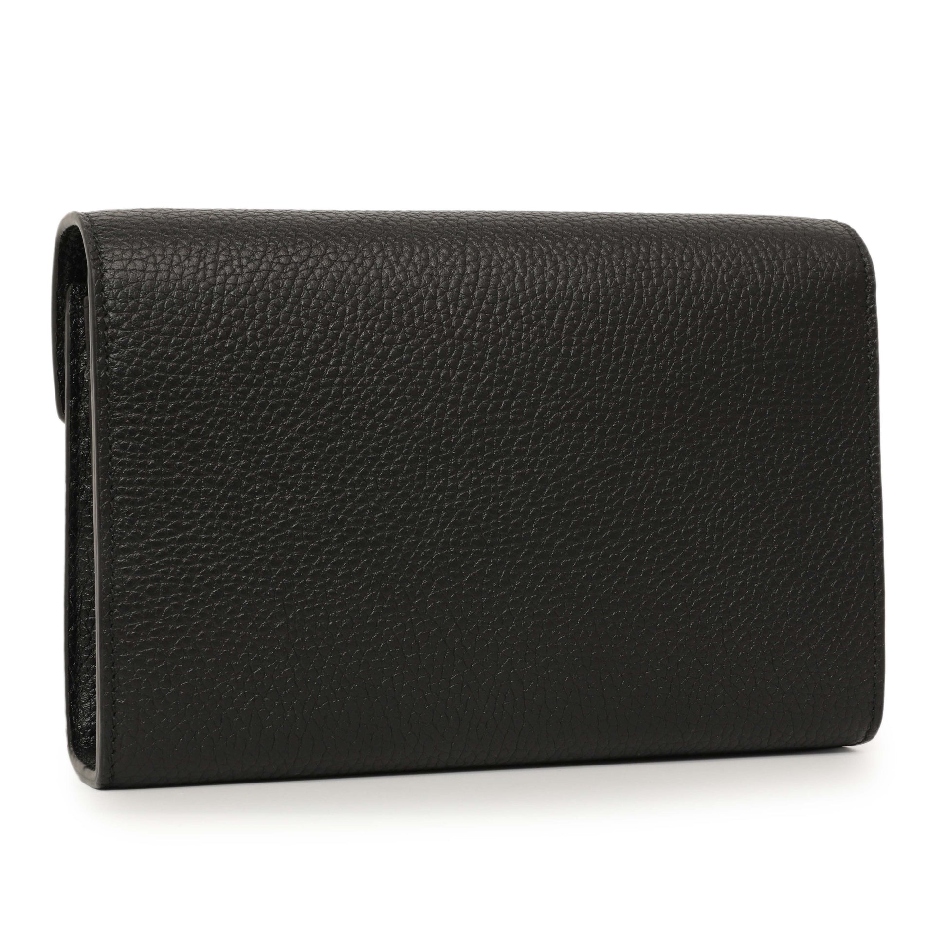 Exclusive Gucci Black Calfskin GG Marmont Chain Wallet — Side View