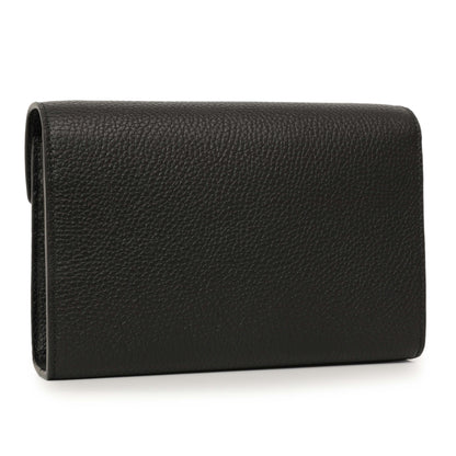 Exclusive Gucci Black Calfskin GG Marmont Chain Wallet — Side View