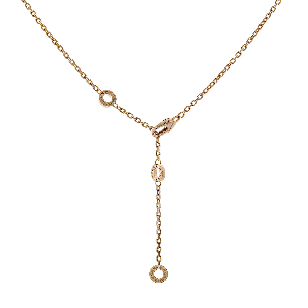 Exclusive Bulgari 18K Rose Gold B.zero1 Rock Pendant Necklace — Back View