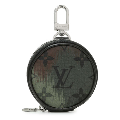 Exclusive Louis Vuitton Camouflage Monogram Nylon Round Coin Pouch — Front View