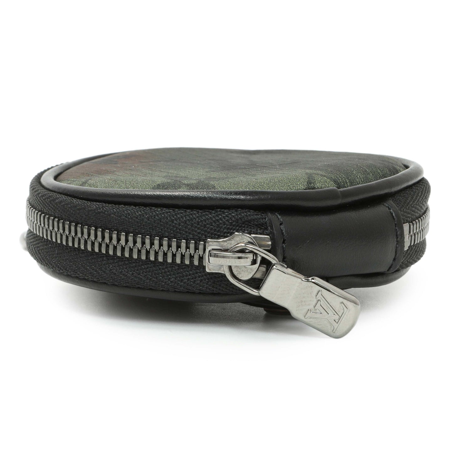 Exclusive Louis Vuitton Camouflage Monogram Nylon Round Coin Pouch — Back View