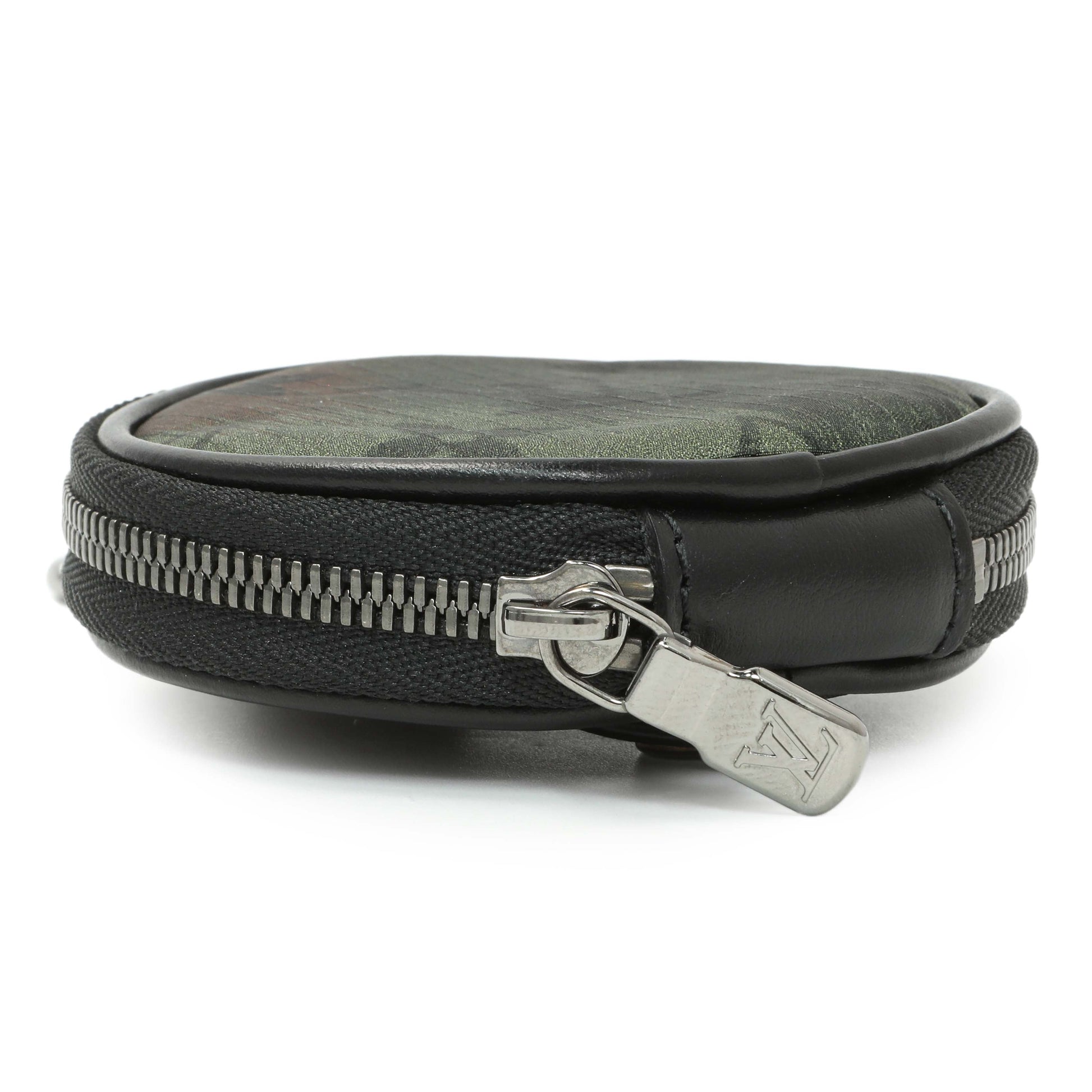Exclusive Louis Vuitton Camouflage Monogram Nylon Round Coin Pouch — Back View
