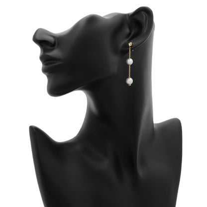 Exclusive Mikimoto 18K Yellow Gold Diamond Pearls in Motion Earrings — Back View